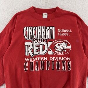 Vintage Cincinnati Reds Shirt BOXY Medium Red MLB Baseball 1990s